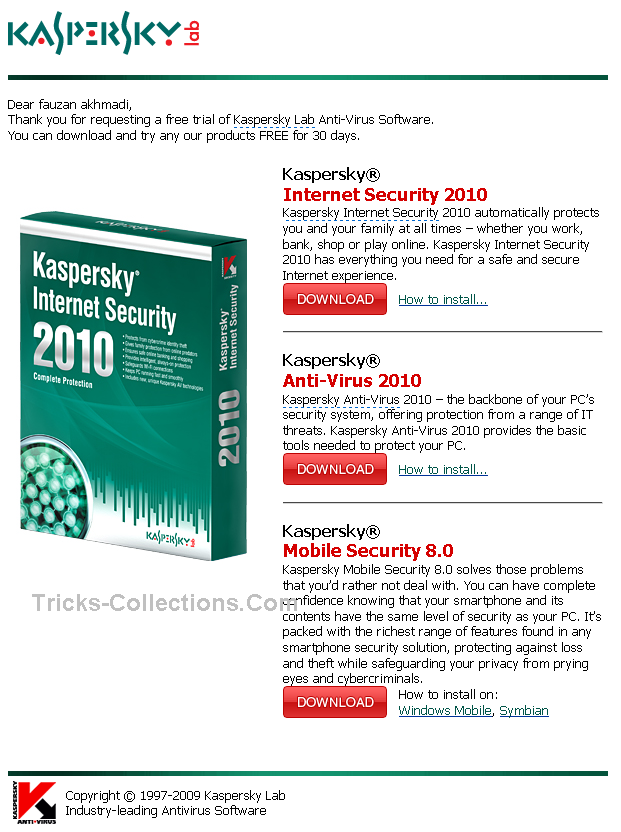 telecharger un anti-virus gratuit kaspersky 2010