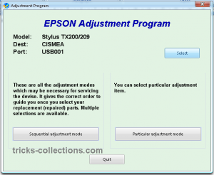 adjustment epson tx200