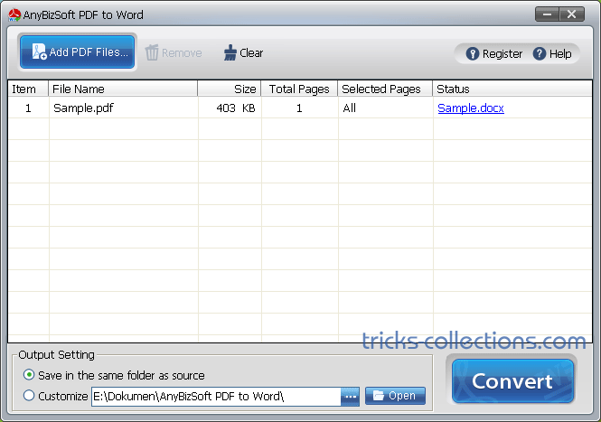 AnyBizSoft PDF to Excel Converter 2.0.0.7