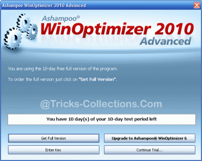 Ashampoo WinOptimizer 2010 Advanced Welcome Screen