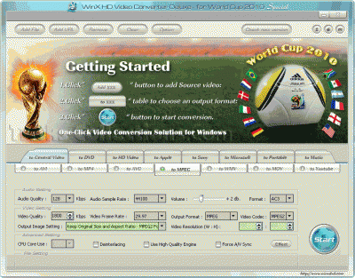 WinX HD Video Converter Deluxe World Cup 2010 Edition