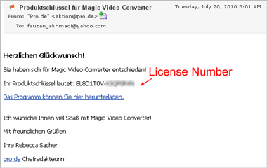 License number Magic Video Converter 12