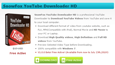 SnowFox YouTube Downloader HD free license key offer 1