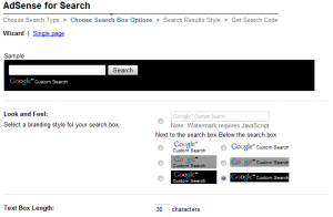 Get adsense search code 3