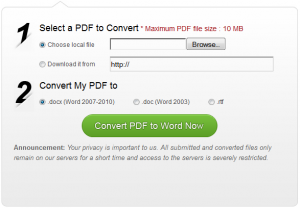 Free Online PDF to Word Converter