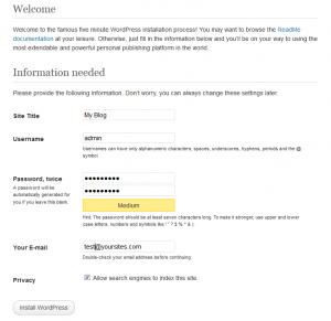 the steps to install wordpress 2