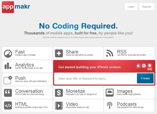 Create Mobile Applications with AppMakr