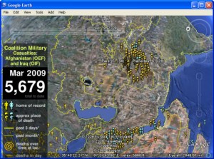 Commemorate the Fighter War Victims Afghanistan - Iraq with Layer Map the Fallen on Google Earth