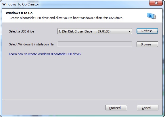 Windows 8 To Go Creator