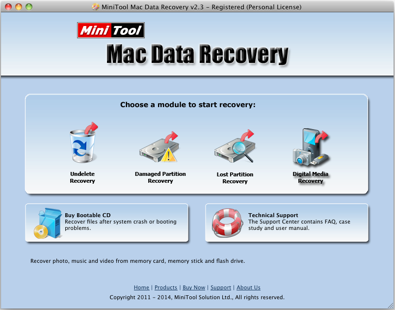 Mini Tool Mac Data Recovery Screen